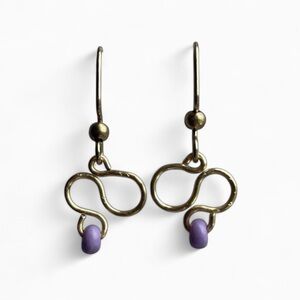 Gold and Purple Earrings